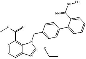 1-[[2'-(AMinoiMinoMethyl)[1,1'-biphenyl]-4-yl]Methyl]-2-ethoxy-1H-benziMidazole-7-carboxylic Acid structure, CAS 1442400-65-8