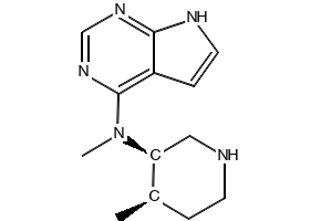 6,7-Dihydro-N-methyl-N-[(3R,4R)-4-methyl-3-piperidinyl]-5H-pyrrolo[2,3-d]pyrimidin-4-amine structure, CAS 1812890-23-5