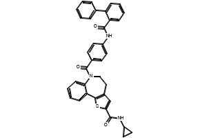 N-(4-(2-Methyl-5,6-dihydro-4H-benzo[b]oxazolo[5,4-d]azepine-6-carbonyl)phenyl)-[1,1'-biphenyl]-2-carboxaMide structure, CAS 168626-93-5