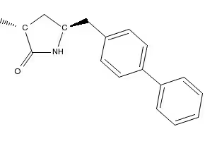 2-Pyrrolidinone, 5-([1,1'-biphenyl]-4-ylMethyl)-3-Methyl-, (3R,5S)- structure, CAS 1038924-70-7