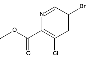 5-Bromo-3-chloro-2-pyridinecarboxylic acid methyl ester structure, CAS 1214336-41-0