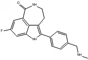 8-FLUOR-2-{4-[(METHYLAMINO)METHYL]FENYL}-1,3,4,5-TETRAHYDRO-6HAZEPINO[5,4,3-CD]INDOOL-6-ON structure, CAS 283173-50-2