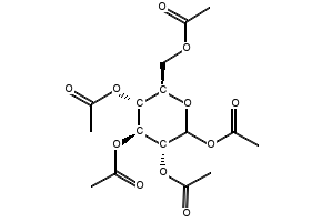 BETA-D-GLUCOSE PENTAACETATE structure, CAS 83-87-4