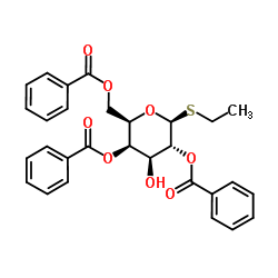 Ethyl thio-beta-D-galactopyranoside 2,4,6-tribenzoate structure, CAS 1423018-01-2
