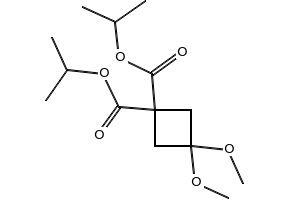 Diisopropyl 3,3-dimethoxycyclobutane-1,1-dicarboxylate structure, CAS 115118-68-8