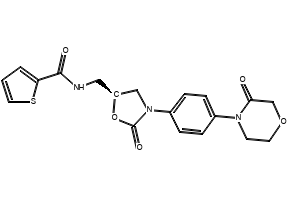 (S)-N-((2-oxo-3-(4-(3- oxomorpholino)phenyl)oxazolidin-5- yl)methyl)thiophene-2-carboxamide structure, CAS 1415566-28-7