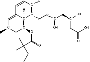 simvastatin acid structure, CAS 121009-77-6