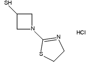 3-Azetidinethiol, 1-(4,5-dihydro-2-thiazolyl)-, monohydrochloride structure, CAS 179337-57-6