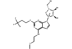 (2R,3S,4R,5R)-2-(hydroxyMethyl)-5-(6-((2-(Methylthio)ethyl)aMino)-2-((3,3,3-trifluoropropyl)thio)-9H-purin-9-yl)tetrahydrofuran-3,4-diol structure, CAS 163706-58-9
