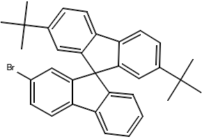 2'-broMo-2,7-di-tert-butyl-9,9'-spirobi[fluorene] structure, CAS 393841-81-1
