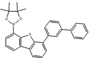 6-(1,1'-biphenyl-3-yl)dibenzothiophene-4-boronic acid pinacol ester structure, CAS 1858289-64-1