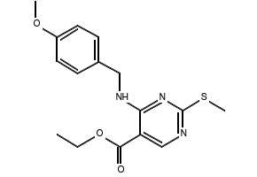 4-(4-MethoxybenzylaMino)-5-ethoxycarbonyl-2-MethylthiopyriMidine structure, CAS 211230-35-2