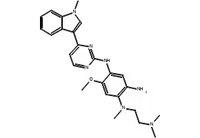 1,4-BenzenediaMine, N1-[2-(diMethylaMino)ethyl]-5-Methoxy-N1-Methyl-N4-[4-(1-Methyl-1H-indol-3-yl)-2-pyriMidinyl]-2-nitro- structure, CAS 1421372-67-9