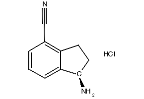 (R)-1-amino-2,3-dihydro-1H-indene-4-carbonitrile hydrochloride structure, CAS 1306763-29-0