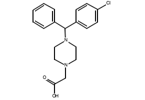 2-(4-((4- chlorophenyl)(phenyl)methyl)piperazin-1- yl)acetic acid structure, CAS 113740-61-7