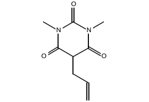 5-butyl-5-isobutylpyrimidine- 2,4,6(1H,3H,5H)-trione structure, CAS 53943-64-9
