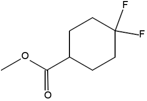 Cyclohexanecarboxylic acid, 4,4-difluoro-, methyl ester structure, CAS 121629-14-9