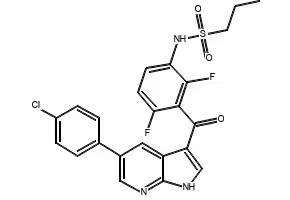 N-(3-(5-(4-Chlorophenyl)-1H-pyrrolo[2,3-B]pyridine-3-carbonyl)-2,4-difluorophenyl)propane-1-sulfonaMide structure, CAS 918504-65-1