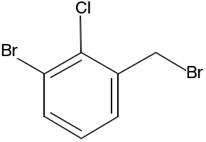 3-Bromo-2-chlorobeznyl bromide structure, CAS 1044256-89-4