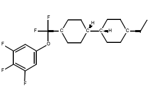(trans,trans)-5-{(4'-Ethyl[1,1'-bicyclohexyl]-4-yl)-difluormethoxy}-1,2,3-trifluorbenzene structure, CAS 208338-49-2