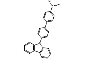 [4'-(9H-carbazole-9-yl)-1,1-biphenyl-4-yl]-boroonic acid (CBp4BA) structure, CAS 858131-73-4