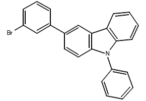 3-(3-bromophenyl) -9-phenyl-9H -carbazole structure, CAS 854952-59-3
