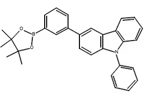 9-phenyl-3-(3-(4,4,5,5-tetramethyl-1,3,2-dioxaborolan-2-yl)phenyl)-9H-carbazole structure, CAS 1569294-77-4