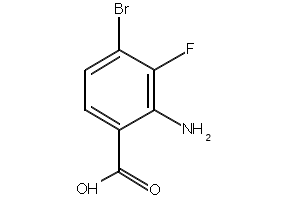 2-Amino-4-bromo-3-fluorobenzoic acid structure, CAS 1416013-62-1