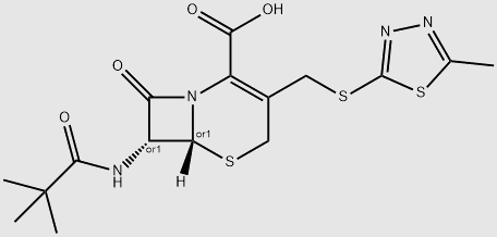 (6R,7R)-3-(((5-methyl-1,3,4-thiadiazol-2-yl)thio)methyl)-8-oxo-7-pivalamido-5-thia-1-azabicyclo[4.2.0]oct-2-ene-2-carboxylic acid structure, CAS 1798390-48-3