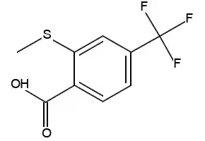 2-Methylthio-4-trifluoromethylbenzoic acid structure, CAS 142994-05-6