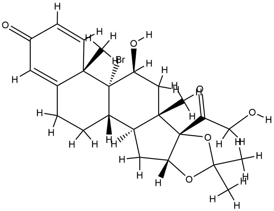Bromodesonide structure, CAS 39672-77-0