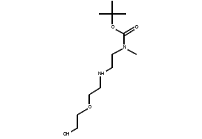 tert-butyl (2-((2-(2-hydroxyethoxy)ethyl)aMino)ethyl)(Methyl)carbaMate structure, CAS 1345680-97-8