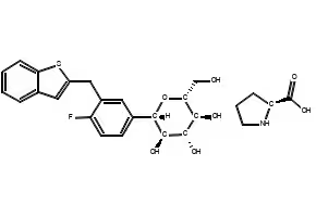 Ipragliflozin L-proline structure, CAS 951382-34-6