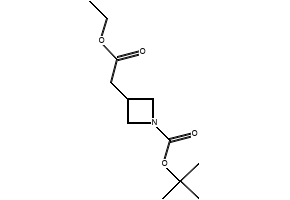 1-Boc-3-azetidineacetic acid ethyl ester structure, CAS 158602-35-8