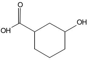 Cyclohexanecarboxylic acid, 3-hydroxy- structure, CAS 606488-94-2