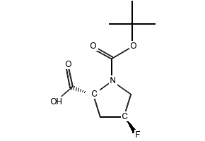 (2R,4S)-1-(tert-butoxycarbonyl)-4-fluoropyrrolidine-2-carboxylic acid structure, CAS 681128-50-7