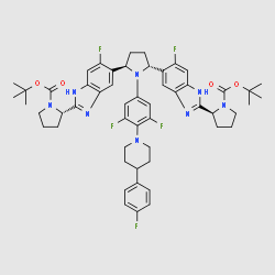 (2S,2'S)-[[(2R, 5R)-1-[3,5-difluoro-4-(4-(4-fluorophenyl)-1-piperidinyl)phenyl]-2,5-pyrrolidinediyl]bis[6-fluoro-2-(2S)-2-pyrrolidinyl 1H-benzimidzol e-2,5-diyl)]bis(1-pyrrolidinecarboxylic acid, 1,1'-bis(1,1'-dimethylethyl)ester structure, CAS 1890114-11-0