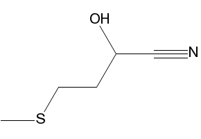 2-hydroxy-4-(methylthio)butyronitrile structure, CAS 17773-41-0