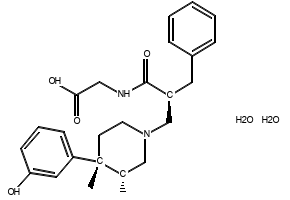 2-[[(2S)-2-benzyl-3-[(3R,4R)-4-(3-hydroxyphenyl)-3,4-dimethyl-1-piperi dyl]propanoyl]amino]acetic acid dihydrate structure, CAS 170098-38-1