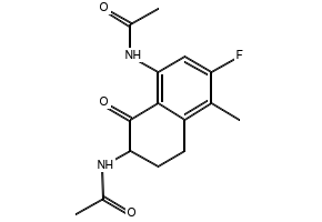 N,N'-(3-Fluoro-4-methyl-8-oxo-5,6,7,8-tetrahydronaphthalene-1,7-diyl)diacetamide structure, CAS 143655-70-3