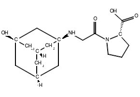 Vildagliptin carboxylic acid structure, CAS 565453-40-9