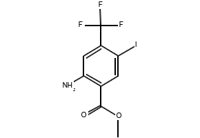 methyl 2-amino-5-iodo-4-(trifluoromethyl)benzoate structure, CAS 872624-52-7