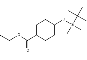 Cyclohexanecarboxylic acid, 4-[[(1,1-diMethylethyl)diMethylsilyl]oxy]-, ethyl ester structure, CAS 676560-15-9