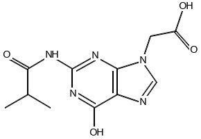 9H-Purine-9-acetic acid, 1,6-dihydro-2-[(2-Methyl-1-oxopropyl)aMino]-6-oxo- structure, CAS 172405-20-8
