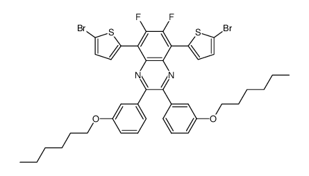 5,8-bis(5-broMothiophen-2-yl)-6,7-difluoro-2,3-bis(3-(hexyloxy)phenyl)quinoxaline structure, CAS 1416047-44-3