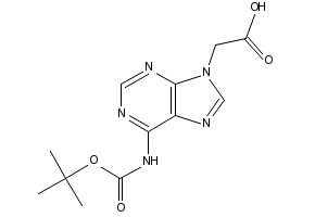 2-(2,6-bis(bis(tert-butoxycarbonyl)aMino)-9H-purin-9-yl)acetic acid structure, CAS 1354832-42-0