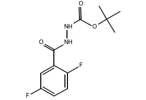 Hydrazinecarboxylic acid, 2-(2,5-difluorobenzoyl)-, 1,1-diMethylethyl ester structure, CAS 1079843-62-1