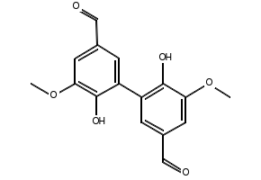 6,6'-DIHYDROXY-5,5'-DIMETHOXY-[1,1'-BIPHENYL]-3,3'-DICARBOXALDEHYDE structure, CAS 2092-49-1
