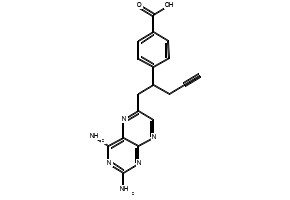 4-[1-[(2,4-diamino-6-pteridinyl)methyl]-3-butynyl]benzoic acid structure, CAS 146464-93-9