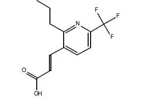 (E)-3-(2-propyl-6-(trifluoromethyl)pyridin-3-yl)acrylic acid structure, CAS 1005174-17-3